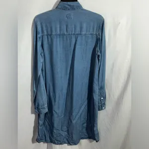 Gap chambray shirt dress size medium with pockets thumbnail 2