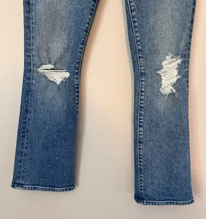 MOTHER The Insider Ankle High Rise Bootcut Distressed Jeans Bloom and Doom 24 thumbnail 3
