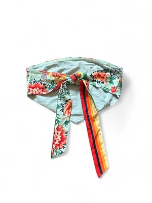 Superdown Sophia Bandana Top Mint w Multi Color Floral Handkerchief Top Size S thumbnail 5