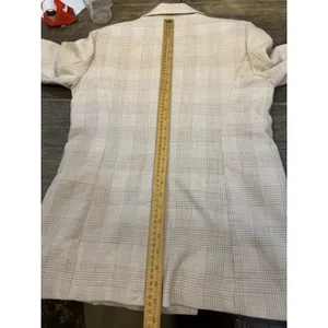 House of Harlow 1960 Plaid Cream & Tan Blazer Double Breasted Size Medium 90's thumbnail 12