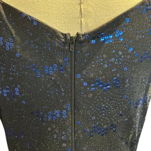 Black Dress Blue Sequin Formal USA Southeastern Performance Apparel SZ 10 LBD thumbnail 11
