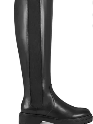 INC International Concepts Black Over-the-Knee Chelsea Lug Boots thumbnail 2