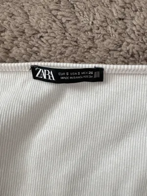 White Ruffle ZARA Bodysuit Ribbed thumbnail 2