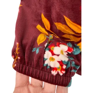 NWT LOFT Floral Velour Drawstring Hem Popover Blouse Top Long Sleeve Size Medium thumbnail 10