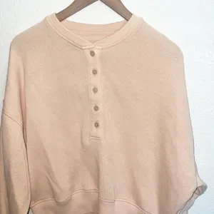 American Eagle Cotton Blend Orange Button-Up Long Sleeve Shirt thumbnail 2