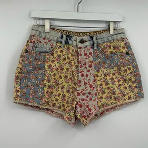 Farm Rio Anthropologie Floral Patchwork Denim Shorts Size 27 Coquette Rodeo thumbnail 10