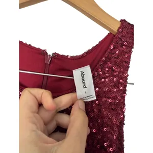 Abound‎ Ruby Red Sequin Dress Size Large Sleeveless Cocktail Party NEW thumbnail 4