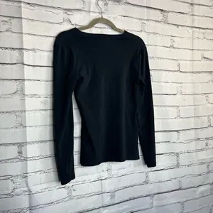 Lauren Ralph Lauren Black Cotton Crew Neck Long Sleeve Top Women’s S Preppy Y2K thumbnail 10