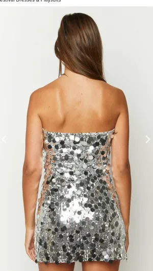 Silver Sequin Dress thumbnail 3