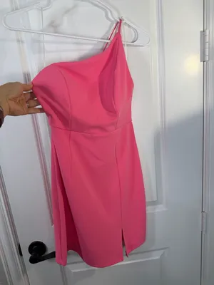 Hello Molly Pink One Shoulder Mini Dress Size US 4 thumbnail 2