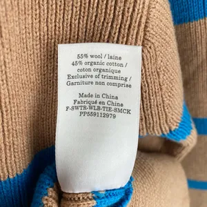 NWT Everlane Lace Up Wool Cotton Striped Sweater thumbnail 4