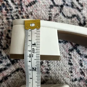 Marc Fisher Casara Slide Sandal 6 1/2 White Faux Leather Open Toe Shoes thumbnail 10