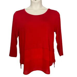 MICHAEL Michael Kors Red Layered Knit Top thumbnail 2