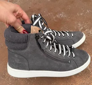 UGG Women's Olive Trainer high-top sneakers in charcoal grey suede sz 7.5 thumbnail 1