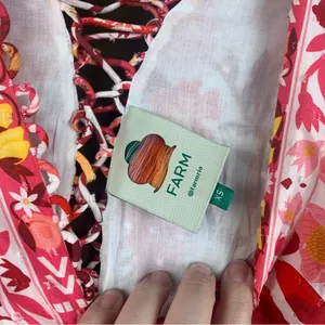 Farm Rio size XS romantic orchard tiered midi dress pink red white thumbnail 4