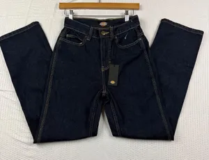 Dickies Womens High Waisted Straight Leg Indigo Denim Jeans FPR36NB Size 25R thumbnail 1