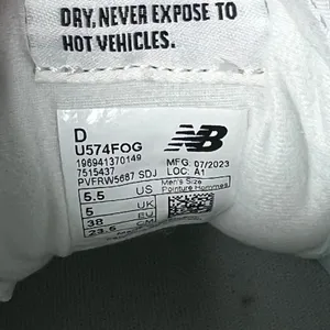 New Balance 574 White Grey Classics Size 7 thumbnail 3