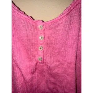 Victoria's‎ Secret Pink Ribbed Henley Camisole Lace Trim Tank Top Medium Y2K thumbnail 2