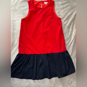 TCEC Red and Black Pleated Sundress Casual thumbnail 3