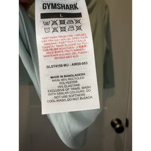 Gymshark Studio Tee Women's 3/4 Sleeve Training Workout Top Sage Green NWT Large thumbnail 6