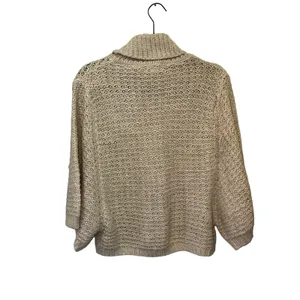 Poof Excellence Chunky Knit Turtleneck Sweater‎ Large Beige Dolman Sleeve Cozy thumbnail 3