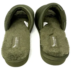 Koolaburra by Ugg Size 10‎ Green Slides Slippers Fuzzy Casual Shoes Comfort thumbnail 4