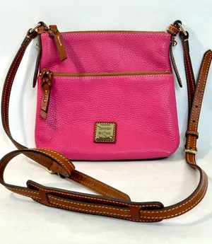 Dooney & Bourke Pebble Grain Crossbody in Bright Fuchsia Pink, Dust Bag Included thumbnail 1