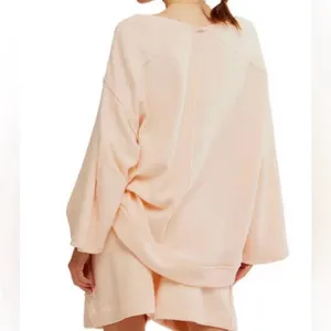 Intimately Free People Day Off Boho Pockets Preppy Slouchy Fleece Pullover S thumbnail 3