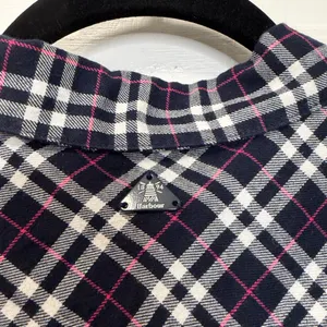 Barbour Birling Shirt Plaid Button Up‎ Navy Pink White Size 10 thumbnail 7