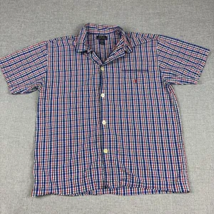 Polo Ralph Lauren Pajama Shirt Mens Large Red Blue Check Cotton Sleepwear thumbnail 1