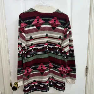 Vintage Blair Aztec tribal layered turtleneck fleece long sleeve sweater medium‎ thumbnail 6