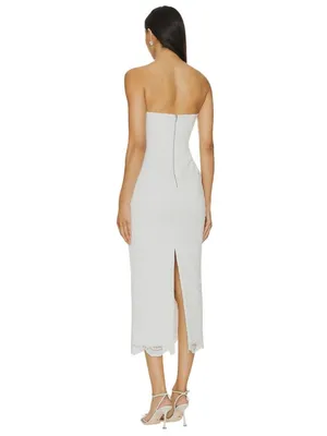 Bardot Kayleigh Midi Dress in White 2 New Womens Lace Strapless thumbnail 2