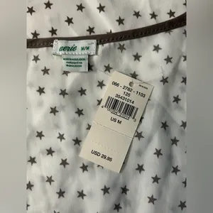 aerie Women’s White & Brown High Low Star Tank Top Sleeveless Blouse SZ MD NWT thumbnail 10
