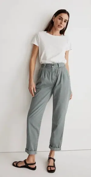 Madewell Garment Dyed High Rise Tapered Chino Pants Overcast Blue 28 thumbnail 1