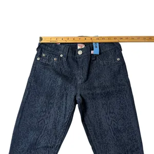 True Religion Womens Skinny Jeans Navy Blue Snakeskin Animal Print Size 28 USA thumbnail 5