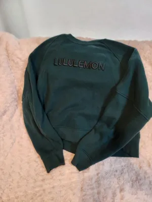 Auth Lululemon Scuba Oversized Pullover Wordmark M/L - Sonic Teal thumbnail 2