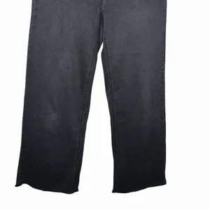 OAT New York Wide Leg Jeans Womens 4/27 Black High Rise Patch Pocket Raw Hem thumbnail 5