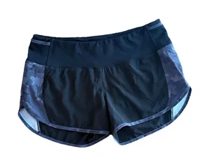 Zyia Active 5 Star Running‎ Shorts Womens Size Medium Black Camo Lined Workout thumbnail 1