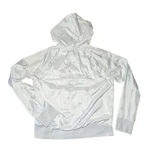 Z by Zella Windbreaker Jacket Full Zip Hoodie White Womens Medium Active Workout thumbnail 3