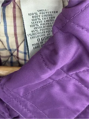 L.L. Bean Diamond quilted snap front purple lightweight jacket women’s SP thumbnail 3