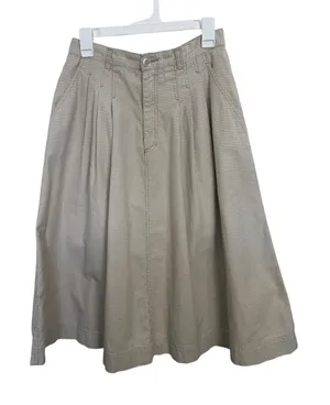American Vintage Vtg 90s Cottage Gingham Print Cotton Midi Skirt Size 12 Granola Earthy Feminine thumbnail 1