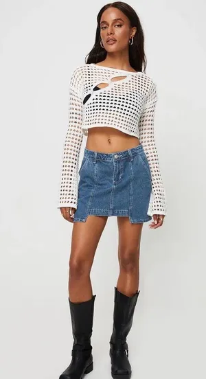Princess Polly Trevina Denim Mini Skirt Mid Wash thumbnail 9