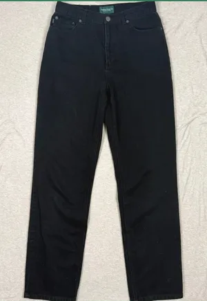 Lauren Jeans Co‎ Ralph Lauren Black Wash Straight Leg Denim Jeans Quiet Luxury thumbnail 1