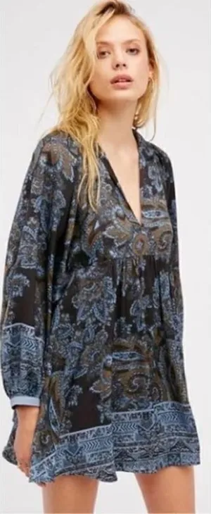 Free People Say You Love Me Long Sleeve Mini Dress Sz. M thumbnail 1