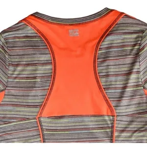 Fila Activewear Grey Striped Fitted Running Jogging Top Shirt MEDIUM Sporty‎ thumbnail 8