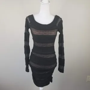 BCBGMaxazria XXS Halle Shirred lace dress thumbnail 3