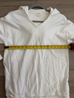 Athleta Sundown Alliance V Neck Hooded Casual Athleisure Cream Sweater S thumbnail 6