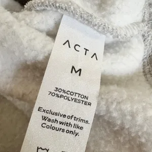 Acta Wear Essential Sweatshirt Ultra Crop Medium Gray Mock Neck Fleece Drawstring thumbnail 5