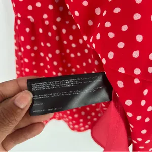 Keepsake Moonshine Dress Red Polka Dot Chiffon Flutter Sleeve Mini Dress Size XS thumbnail 10
