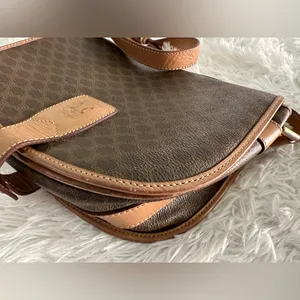 Celine‎ Brown Macadam Crossbody Bag Handbag thumbnail 7